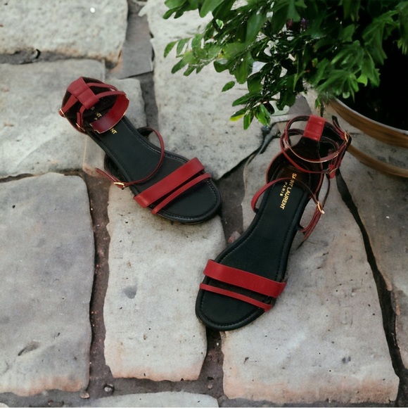Saint Laurent Janis Gladiator Sandal Flats Size 40.5 $895 - Picture 5 of 8
